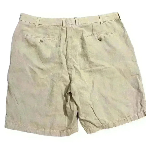 Peter Millar Seaside collection Men’s Khaki Shorts Size 38 Linen Silk Casual - Picture 2 of 5
